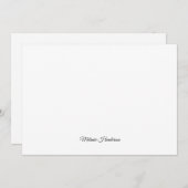 Elegant zwart-wit Script Note Kaart Notitiekaartje (Voorkant / Achterkant)