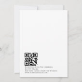 Elegant zwart-wit script roze hart kaart (Achterkant)