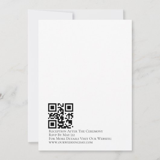 Elegant zwart-wit script roze hart kaart (Achterkant)