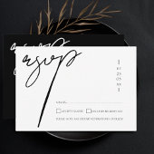 Elegant Zwart-wit Script Typografie Bruiloft RSVP Kaartje