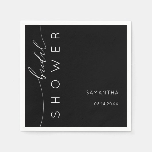 Elegant zwart-wit script Vrijgezellenfeest Servet (Voorkant)