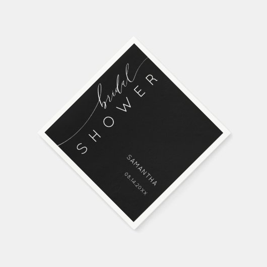 Elegant zwart-wit script Vrijgezellenfeest Servet (Hoek)