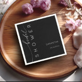 Elegant zwart-wit script Vrijgezellenfeest Servet