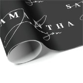 Elegant Zwart & Wit Signature Script Cadeaupapier (Rol Hoek)