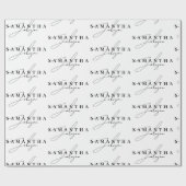 Elegant Zwart & Wit Signature Script Cadeaupapier (Vlak)