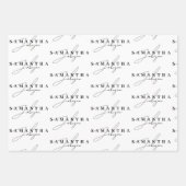 Elegant Zwart & Wit Signature Script Inpakpapier Vel (Voorkant)