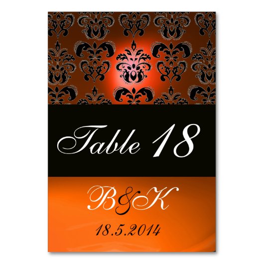 ELEGANT ZWART, WIT SINAASAPPEL GEEL DAMASK MONOGRA KAART (Voorkant)