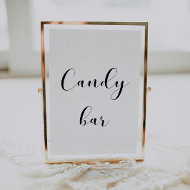 Elegant zwart-wit Snoep Bar trouwbord Poster