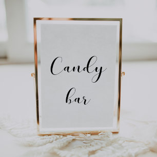 Elegant zwart-wit Snoep Bar trouwbord Poster