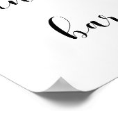 Elegant zwart-wit Snoep Bar trouwbord Poster (Hoek)