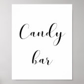 Elegant zwart-wit Snoep Bar trouwbord Poster (Voorkant)