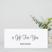 Elegant Zwart & Wit Spa Salon Cadeaubon (Staand voorkant)