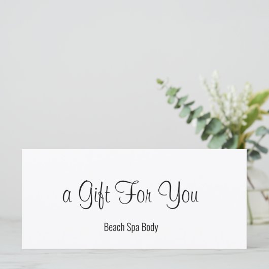 Elegant Zwart & Wit Spa Salon Cadeaubon (Staand voorkant)