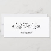 Elegant Zwart & Wit Spa Salon Cadeaubon (Voorkant)