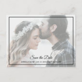 Elegant zwart-wit sparen de Datum Foto Briefkaart (Voorkant)