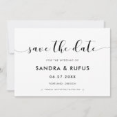 Elegant zwart-wit sparen de datumuitnodiging save the date (Voorkant)