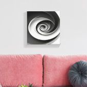 Elegant zwart-wit spiraal abstract ontwerp,  canvas afdruk (Insitu (Woonkamer))