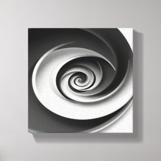 Elegant zwart-wit spiraal abstract ontwerp,  canvas afdruk