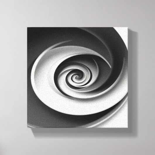 Elegant zwart-wit spiraal abstract ontwerp,  canvas afdruk (Voorkant)