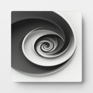 Elegant zwart-wit spiraal abstract ontwerp, fotoplaat