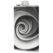 Elegant zwart-wit spiraal abstract ontwerp heupfles (Links)