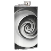 Elegant zwart-wit spiraal abstract ontwerp heupfles (Rechts)