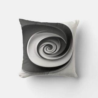 Elegant zwart-wit spiraal abstract ontwerp, kussen
