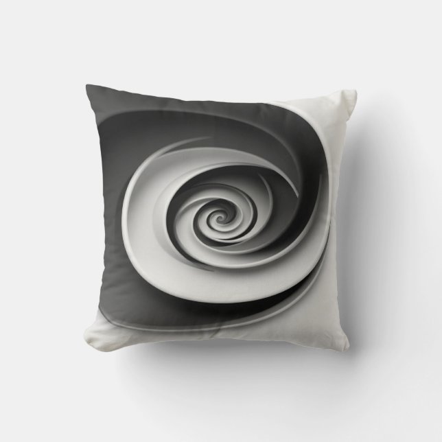 Elegant zwart-wit spiraal abstract ontwerp,  kussen (Voorkant)