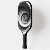Elegant zwart-wit spiraal abstract ontwerp, pickleball paddle (Links)