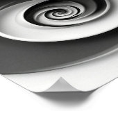 Elegant zwart-wit spiraal abstract ontwerp,  poster (Hoek)