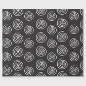 Elegant zwart-wit spiraal inpakpapier (Vlak)