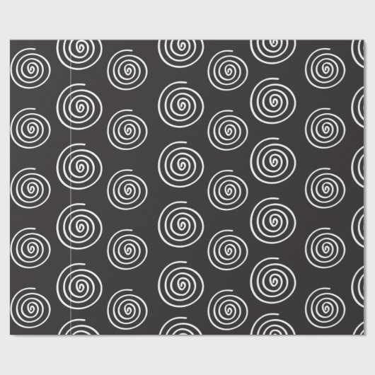 Elegant zwart-wit spiraal inpakpapier (Vlak)