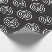 Elegant zwart-wit spiraal inpakpapier (Hoek)