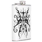 Elegant zwart-wit stam-masker abstract heupfles (Rechts)