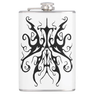 Elegant zwart-wit stam-masker abstract heupfles