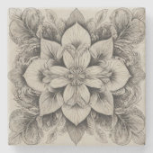 Elegant zwart-wit stenen onderzetter (Voorkant)