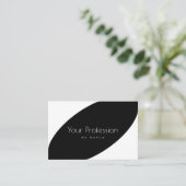Elegant zwart-wit stijlvol, professioneel modern visitekaartje (Staand voorkant)