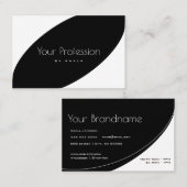 Elegant zwart-wit stijlvol, professioneel modern visitekaartje (Voorkant / Achterkant)