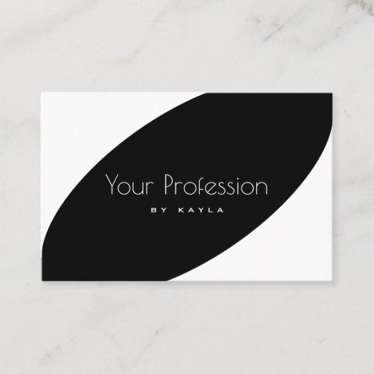 Elegant zwart-wit stijlvol, professioneel modern visitekaartje (Voorkant)