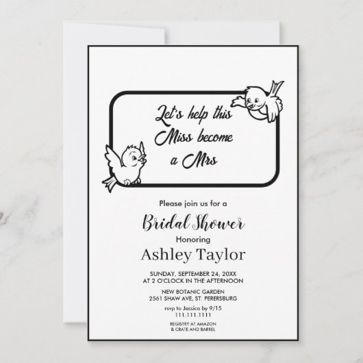 Elegant zwart-wit stijlvol Vrijgezellenfeest Kaart (Voorkant)