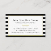 Elegant Zwart Wit Streep  Rozen Bloemen Visitekaartje (Achterkant)