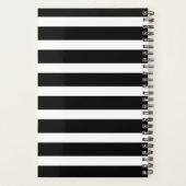 Elegant Zwart Wit Strepen Roze Glitter Lijst Planner (Achterkant)