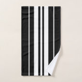 Elegant zwart-wit strepenpatroon bad handdoek (Handdoek)