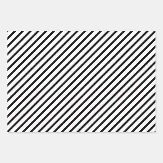 Elegant zwart-wit strips inpakpapier vel (Voorkant 2)
