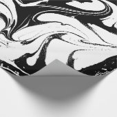 Elegant zwart-wit swirly marmer cadeaupapier (Hoek)