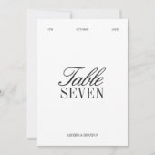 Elegant zwart-wit tafelnummer voor de bruiloft (Voorkant)