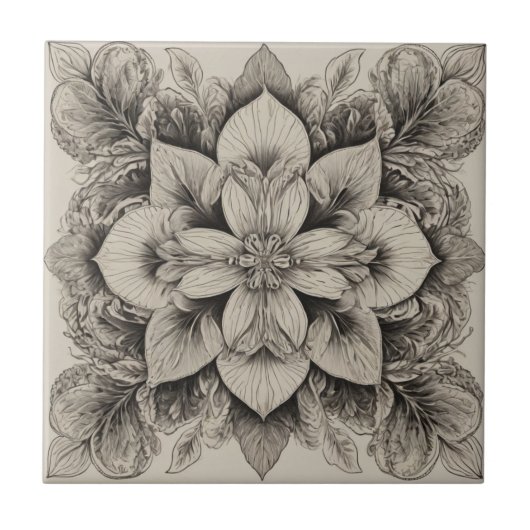 Elegant zwart-wit tegeltje (Voorkant)