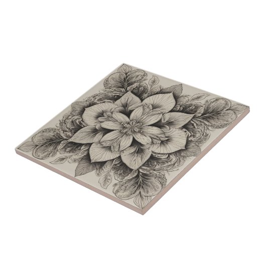 Elegant zwart-wit tegeltje (Zijkant)