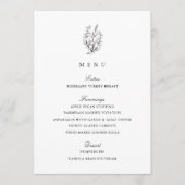 Elegant Zwart-wit Thanksgiving Diner Menu (Voorkant)