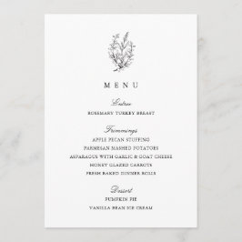 Elegant Zwart-wit Thanksgiving Diner Menu